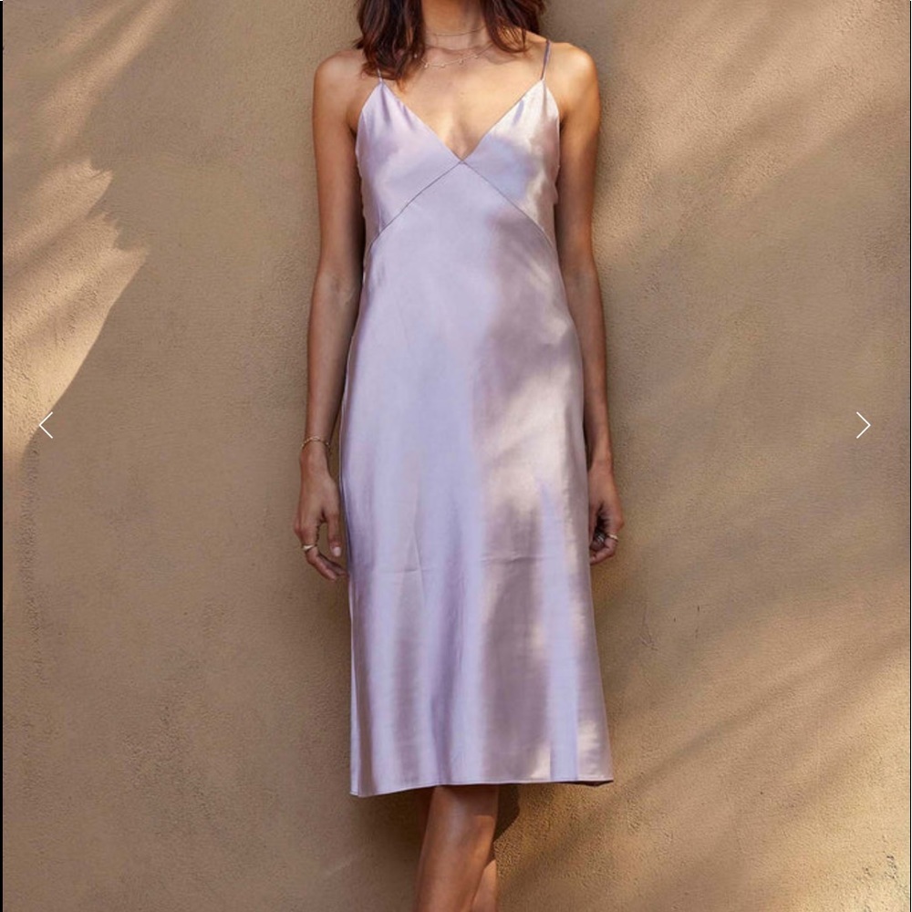 Grace Loves Lace Silky Satin Midi Dusk Bridesmaid Dress, Small